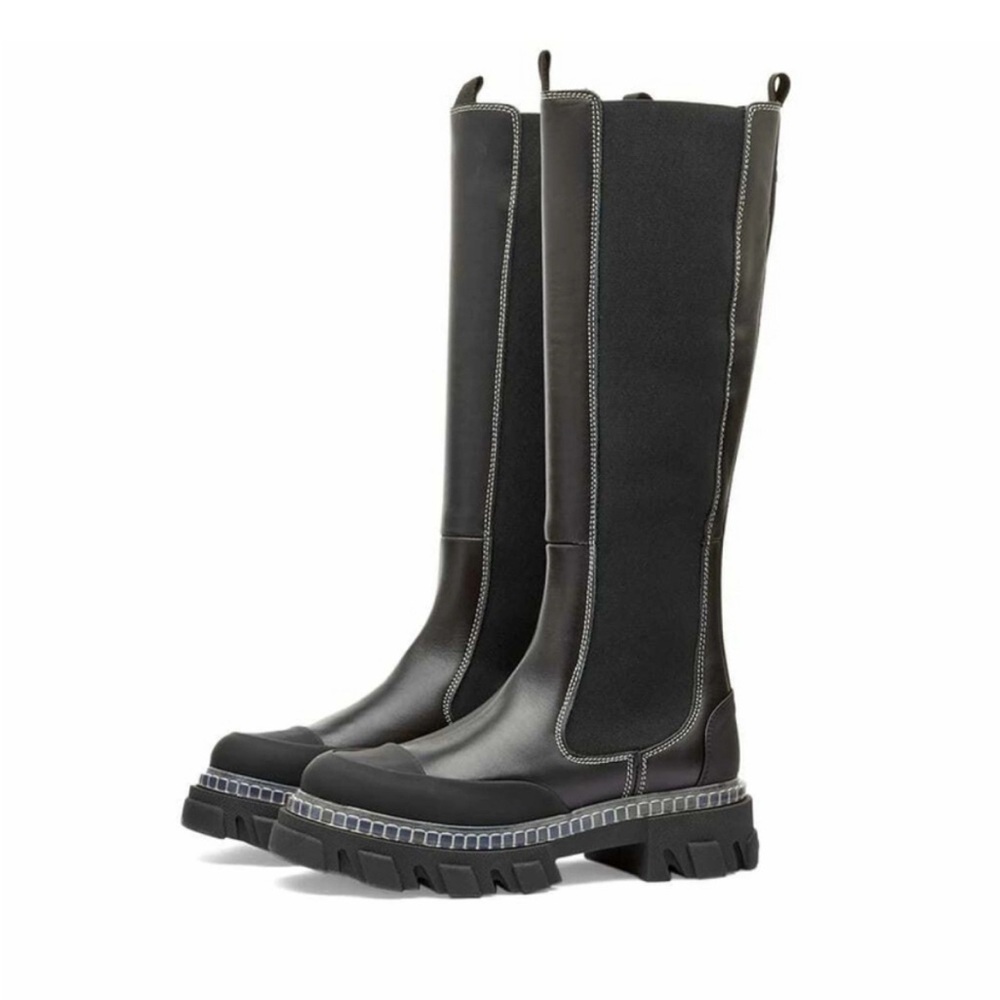 NEW! Ganni Black Over the Knee Boots